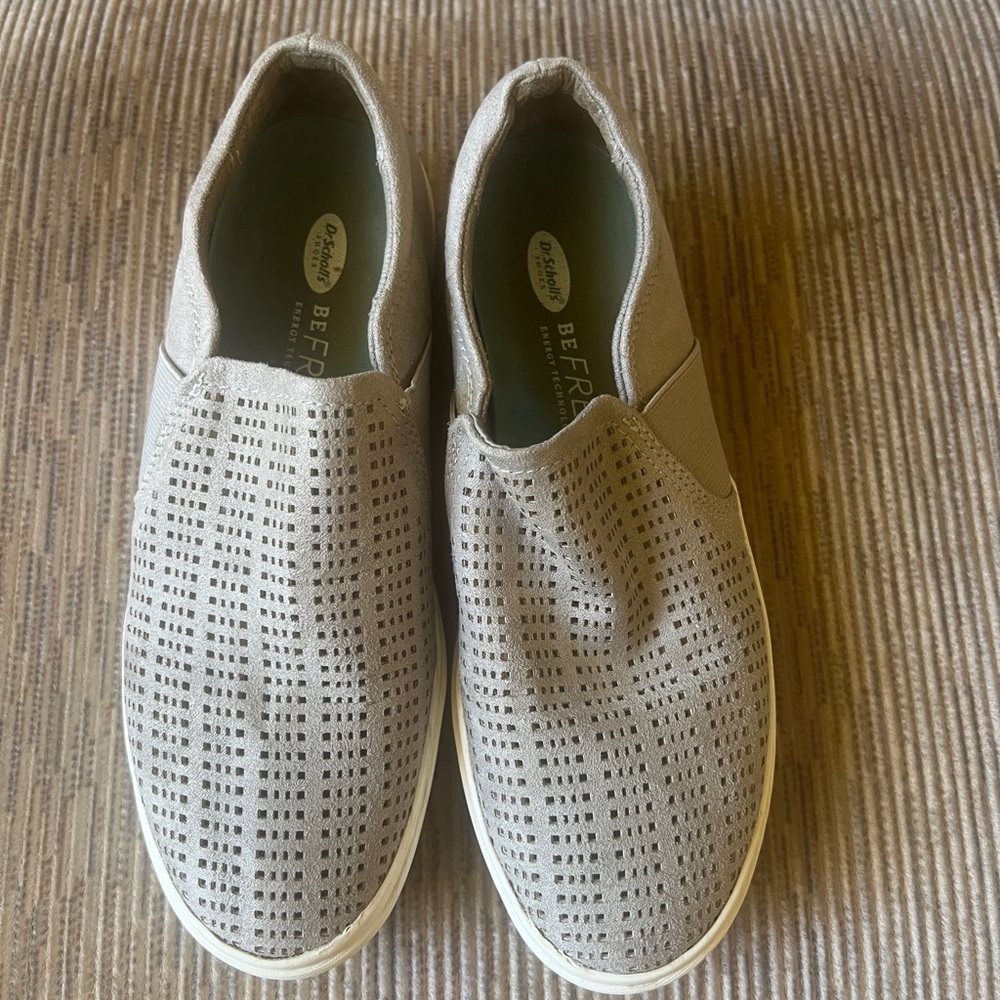 Dr. Scholls Women's Taupe Perforated Slip-On Loafers